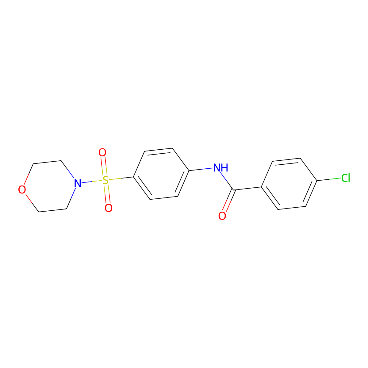4-chloro-N-[4-(4-morpholinylsulfonyl)phenyl]benzamide molecular structure, CAS 332039-71-1
