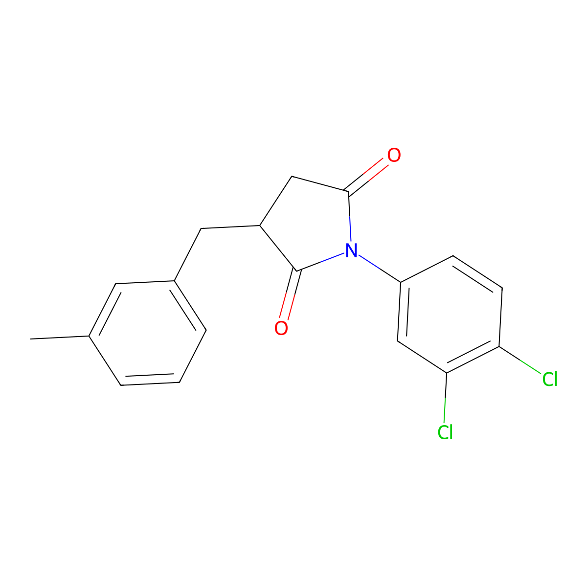 1-(3,4-Dichlorophenyl)-3-(3-methylbenzyl)pyrrolidine-2,5-dione molecular structure, CAS 332039-95-9