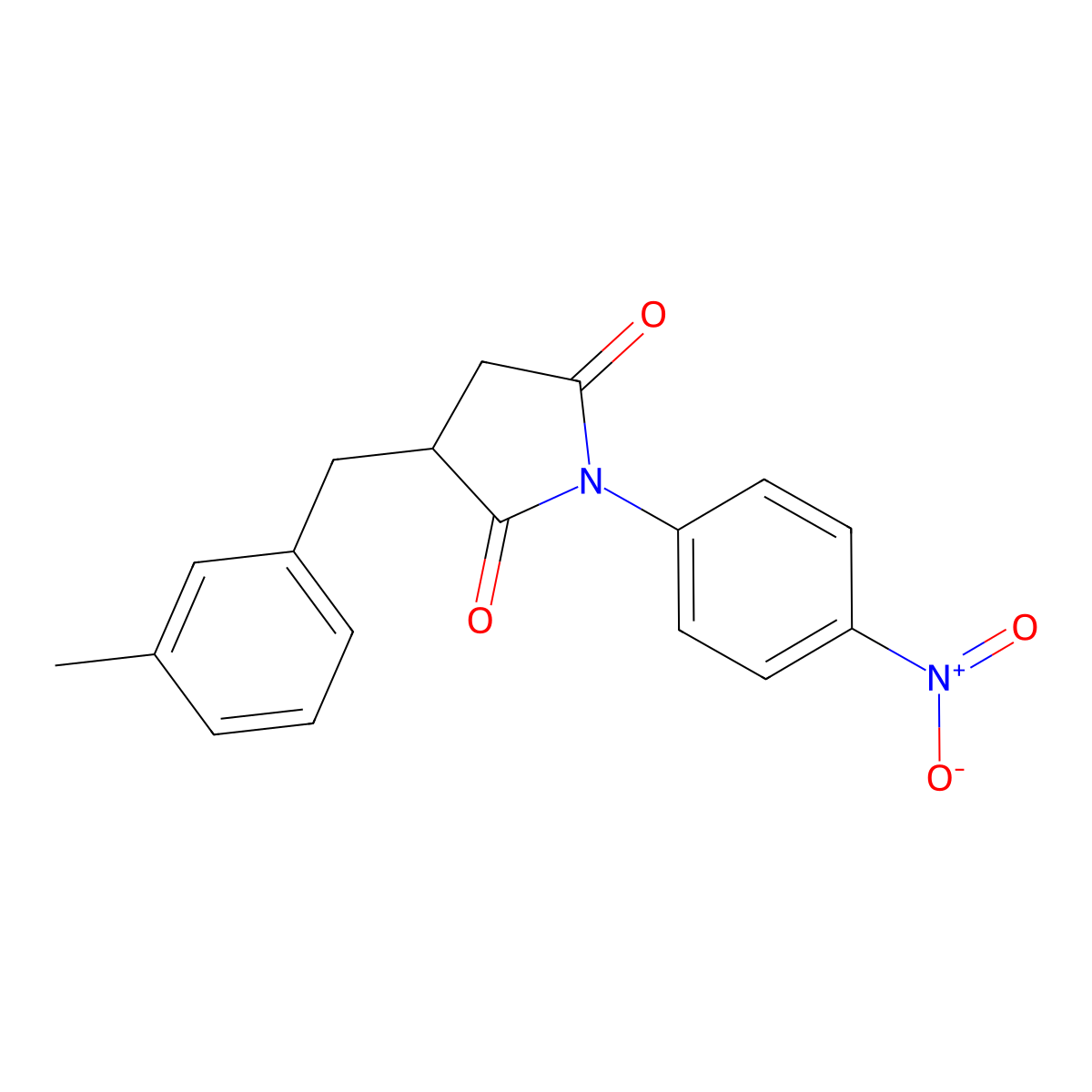 3-[(3-Methylphenyl)methyl]-1-(4-nitrophenyl)pyrrolidine-2,5-dione molecular structure, CAS 332039-96-0