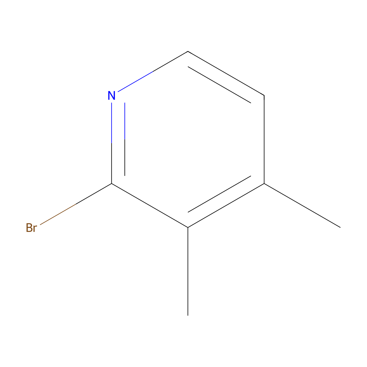 2-Bromo-3,4-dimethylpyridine molecular structure, CAS 33204-85-2