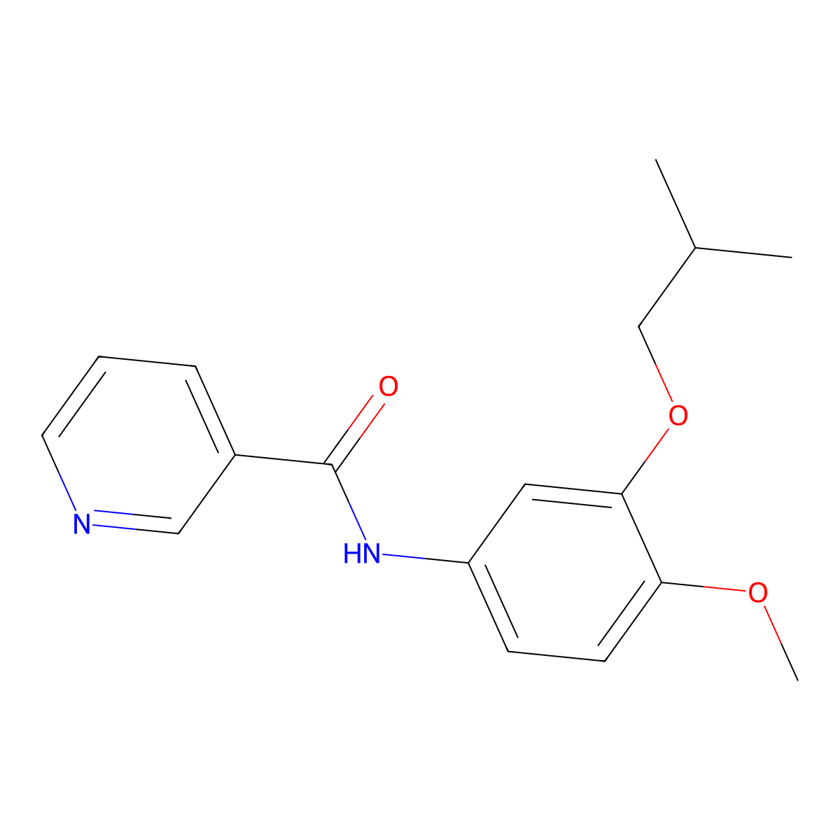 N-[4-methoxy-3-(2-methylpropoxy)phenyl]pyridine-3-carboxamide molecular structure, CAS 332040-93-4