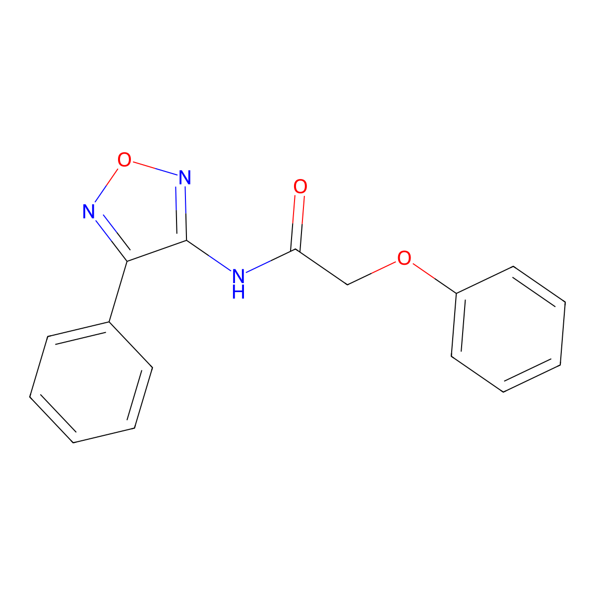 2-phenoxy-N-(4-phenyl-1,2,5-oxadiazol-3-yl)acetamide molecular structure, CAS 332042-31-6