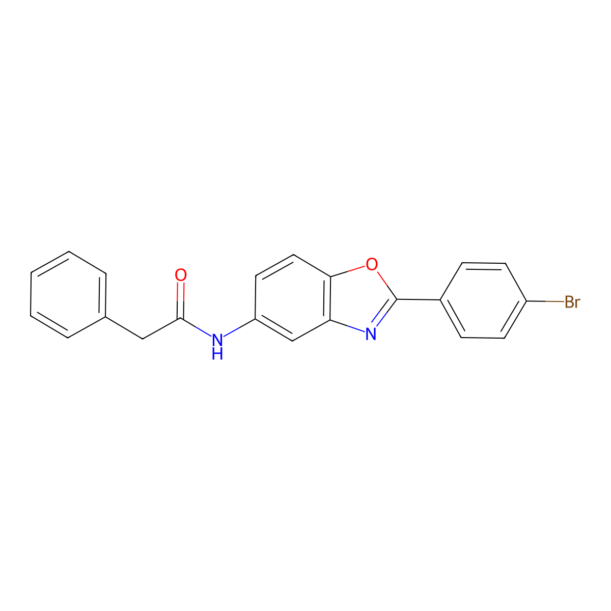 N-[2-(4-bromophenyl)-1,3-benzoxazol-5-yl]-2-phenylacetamide molecular structure, CAS 332042-48-5
