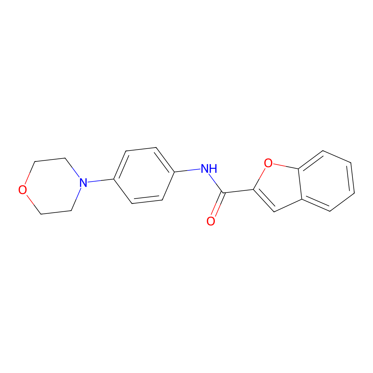 N-[4-(morpholin-4-yl)phenyl]-1-benzofuran-2-carboxamide molecular structure, CAS 332042-62-3