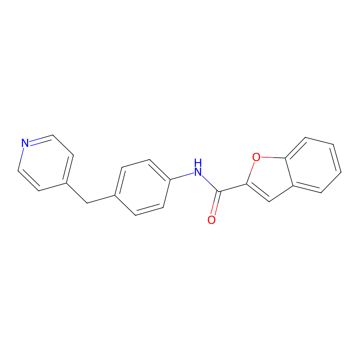 N-[4-(pyridin-4-ylmethyl)phenyl]-1-benzofuran-2-carboxamide molecular structure, CAS 332042-63-4
