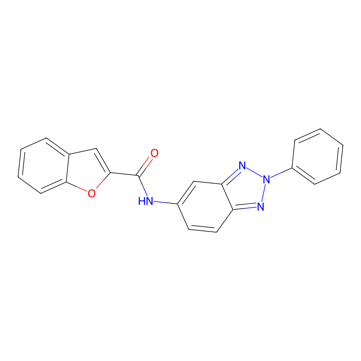 N-(2-phenylbenzotriazol-5-yl)-1-benzofuran-2-carboxamide molecular structure, CAS 332042-96-3