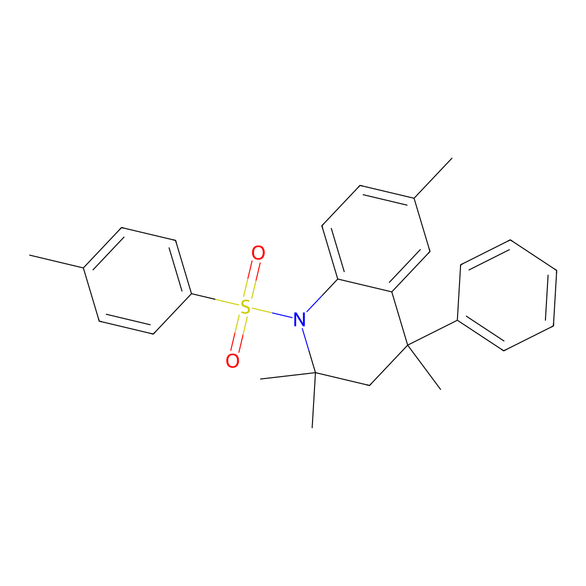 2,2,4,6-Tetramethyl-1-[(4-methylphenyl)sulfonyl]-4-phenyl-1,2,3,4-tetrahydroquinoline molecular structure, CAS 332043-72-8