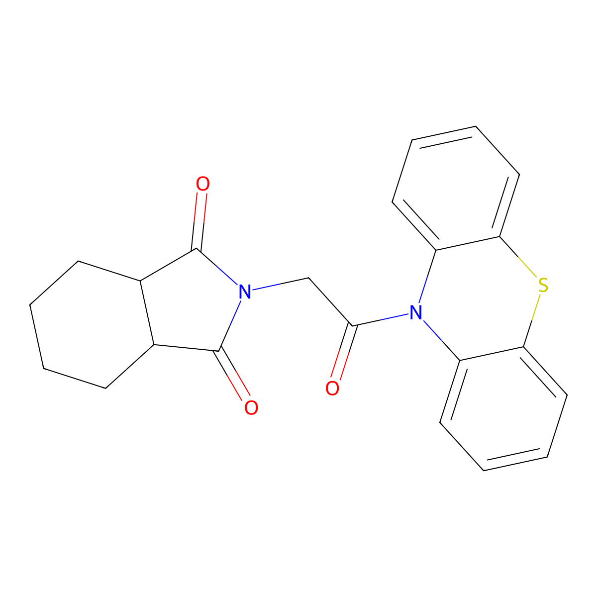2-[2-oxo-2-(10H-phenothiazin-10-yl)ethyl]hexahydro-1H-isoindole-1,3(2H)-dione molecular structure, CAS 332043-76-2