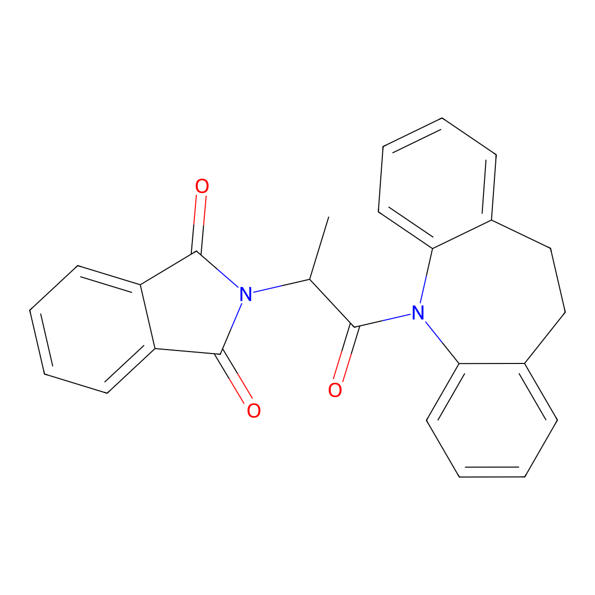 2-[1-(10,11-dihydro-5H-dibenzo[b,f]azepin-5-yl)-1-oxopropan-2-yl]-1H-isoindole-1,3(2H)-dione molecular structure, CAS 332043-78-4