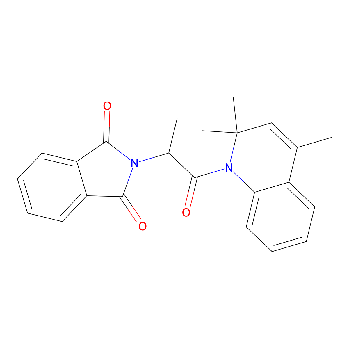 2-[1-oxo-1-(2,2,4-trimethylquinolin-1(2H)-yl)propan-2-yl]-1H-isoindole-1,3(2H)-dione molecular structure, CAS 332043-79-5