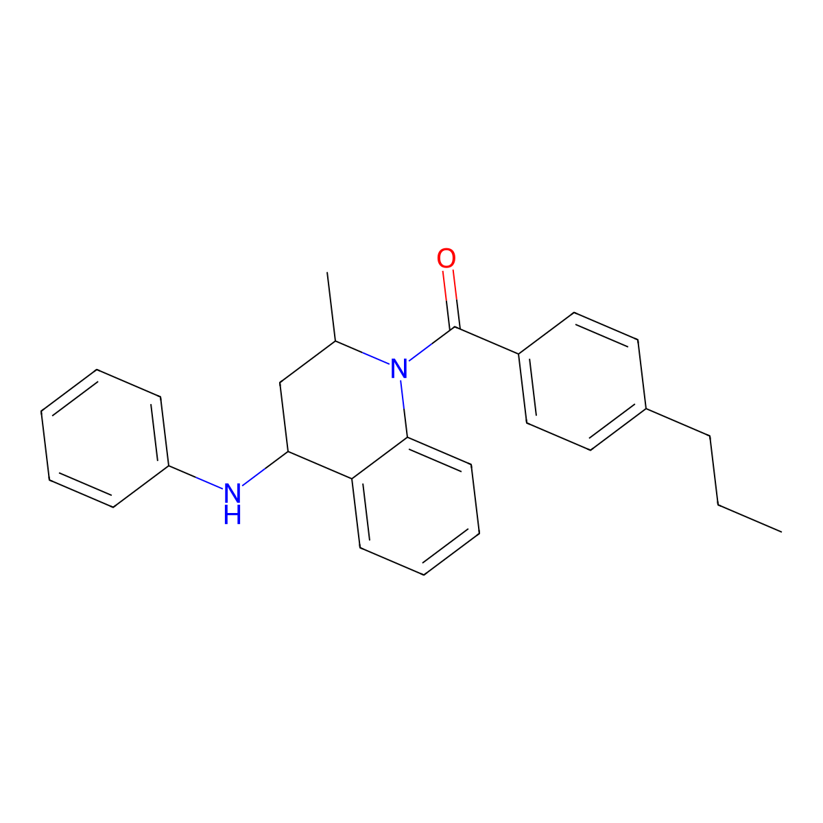 (4-anilino-2-methyl-3,4-dihydro-2H-quinolin-1-yl)-(4-propylphenyl)methanone molecular structure, CAS 332043-88-6
