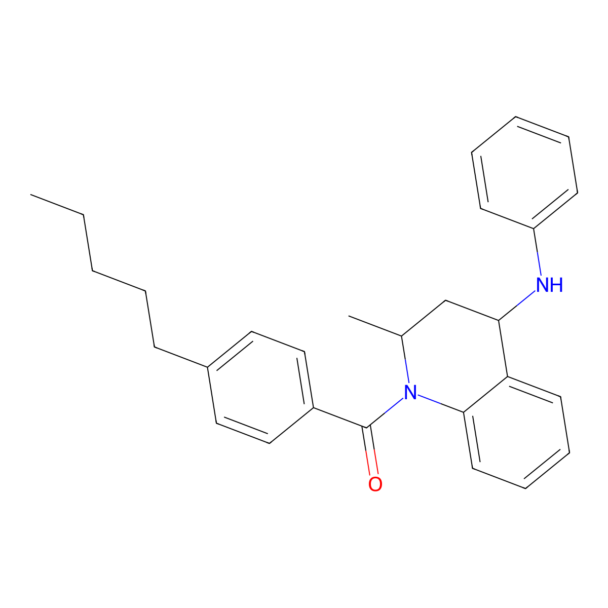 [4-anilino-2-methyl-3,4-dihydro-1(2H)-quinolinyl](4-pentylphenyl)methanone molecular structure, CAS 332043-89-7
