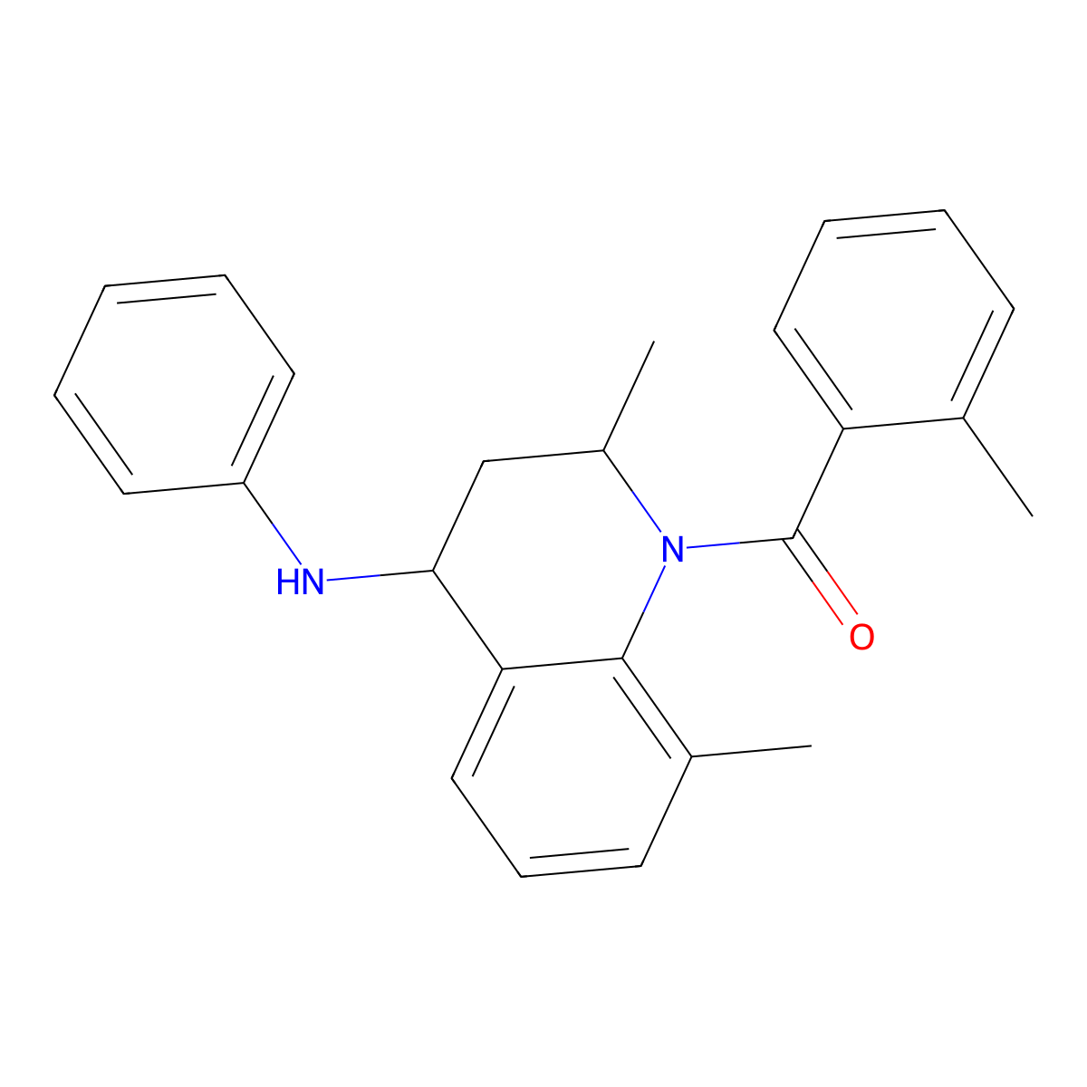 (4-anilino-2,8-dimethyl-3,4-dihydro-2H-quinolin-1-yl)-(2-methylphenyl)methanone molecular structure, CAS 332044-08-3