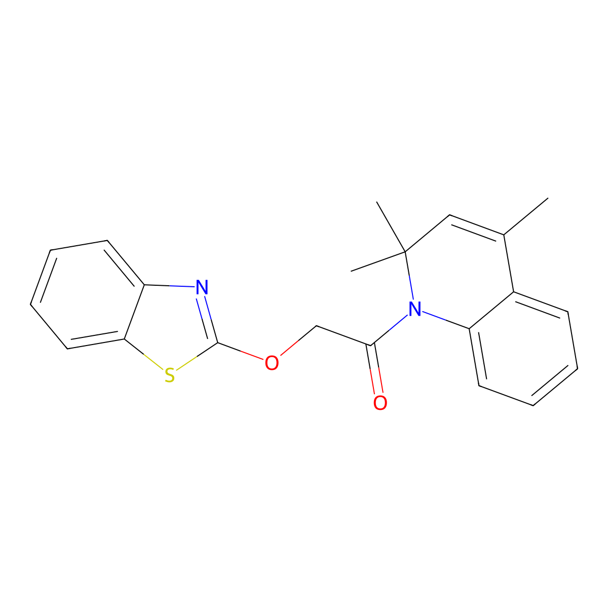 2-(1,3-Benzothiazol-2-yloxy)-1-(2,2,4-trimethylquinolin-1-yl)ethanone molecular structure, CAS 332044-21-0
