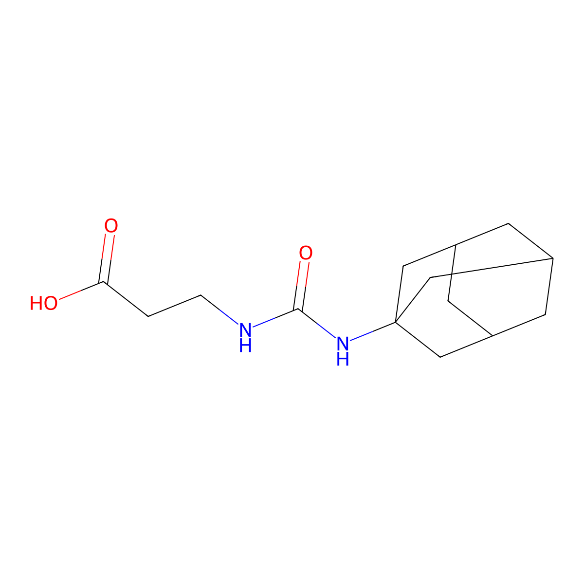 3-{[(1-Adamantylamino)carbonyl]amino}propanoic acid molecular structure, CAS 33205-70-8