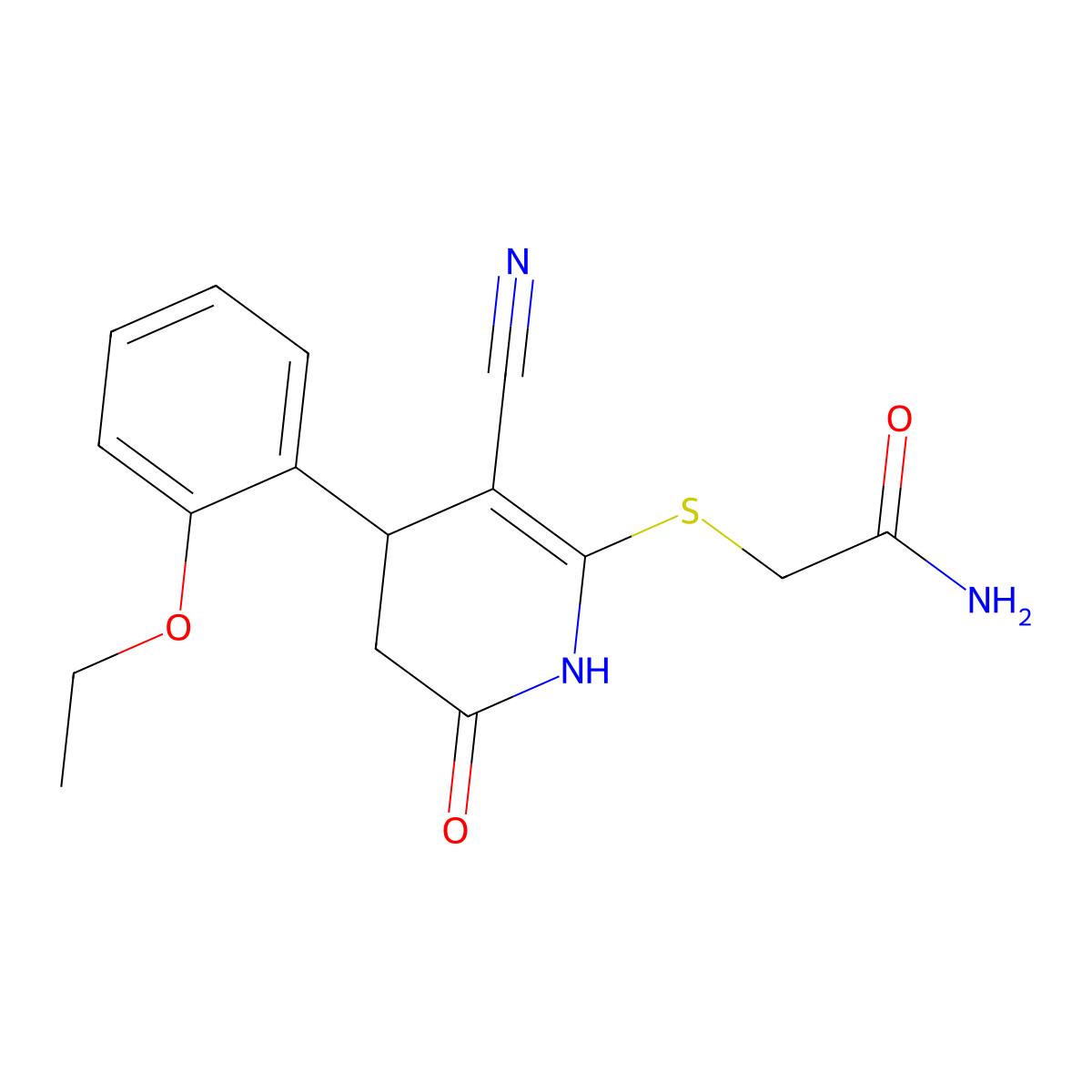 2-{[3-Cyano-4-(2-ethoxyphenyl)-6-oxo-1,4,5,6-tetrahydropyridin-2-yl]sulfanyl}acetamide molecular structure, CAS 332052-20-7