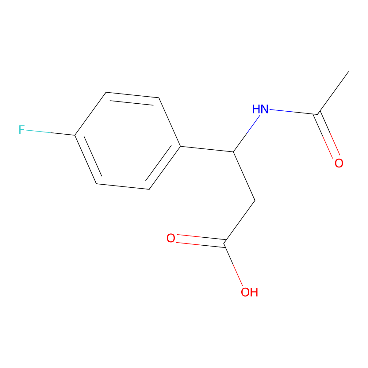 3-Acetamido-3-(4-fluorophenyl)propanoic acid molecular structure, CAS 332052-58-1