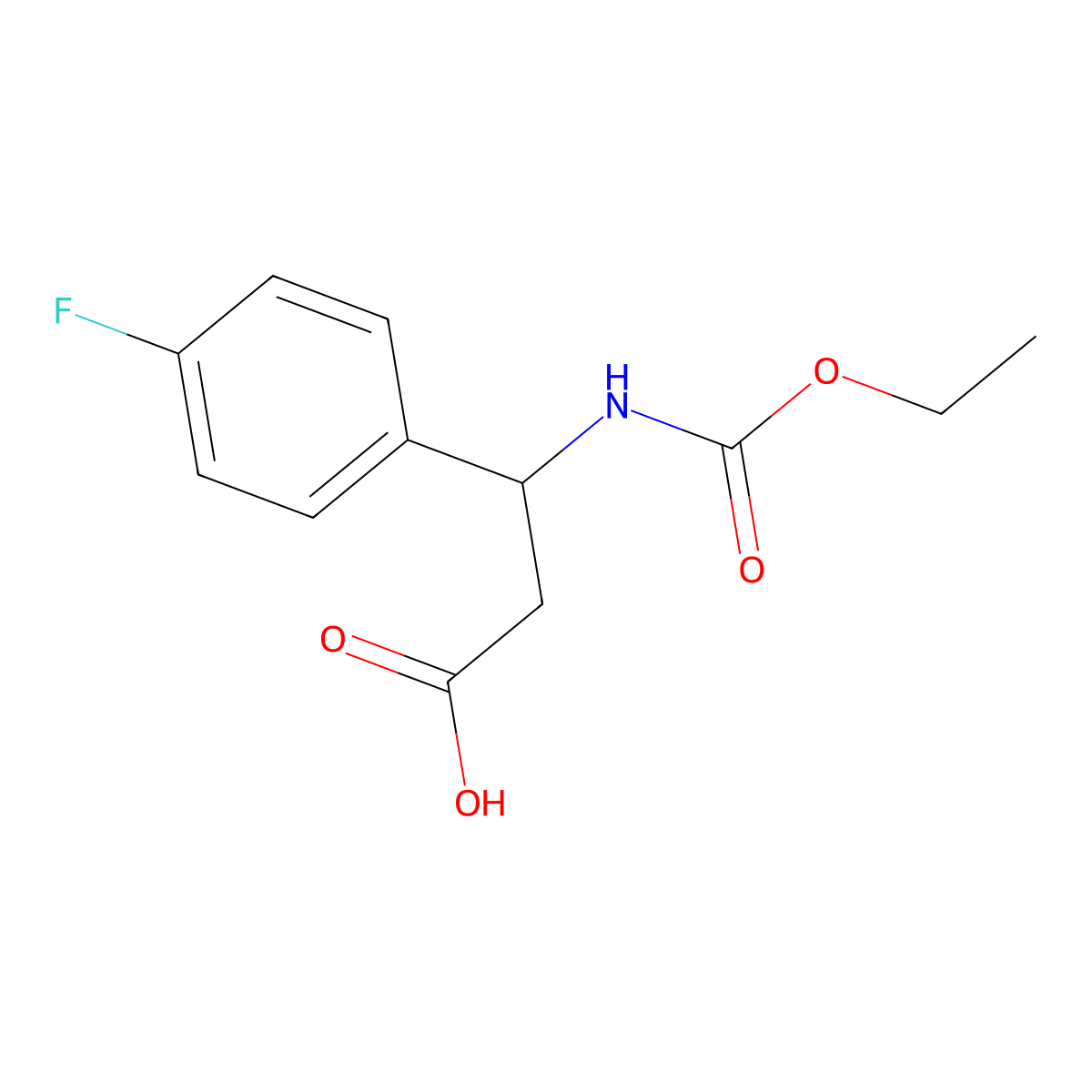 3-Ethoxycarbonylamino-3-(4-fluorophenyl)-propionic acid molecular structure, CAS 332052-66-1