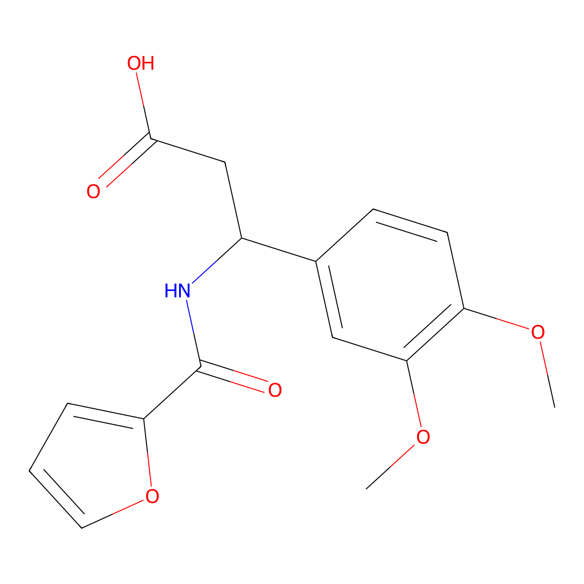 3-(3,4-Dimethoxyphenyl)-3-[(furan-2-carbonyl)-amino]propionic acid molecular structure, CAS 332052-68-3