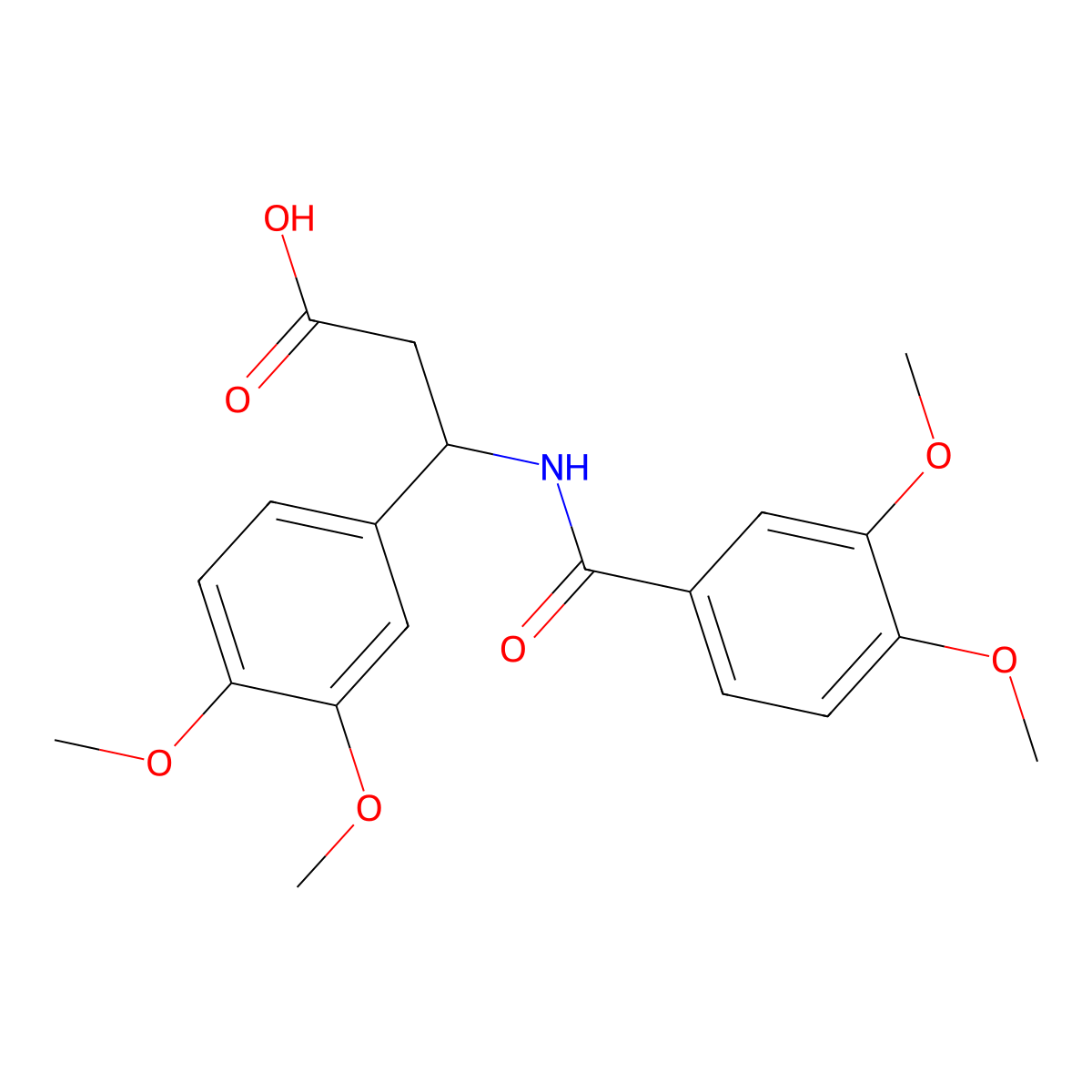 3-(3,4-Dimethoxy-benzoylamino)-3-(3,4-dimethoxy-phenyl)-propionic acid molecular structure, CAS 332052-73-0
