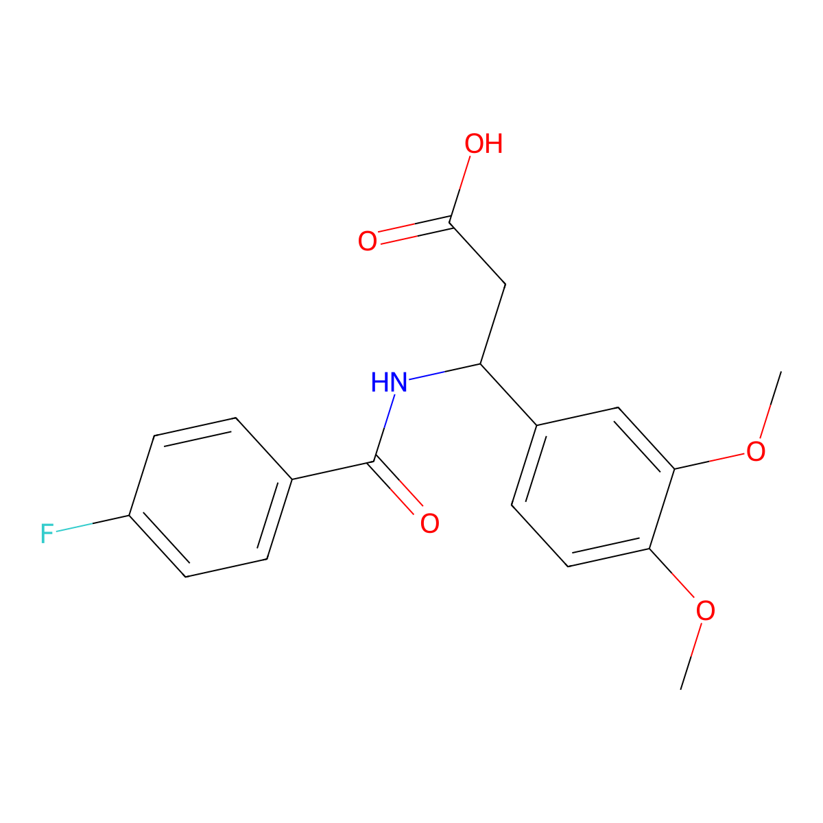 beta-[(4-Fluorobenzoyl)amino]-3,4-dimethoxybenzenepropanoic acid molecular structure, CAS 332052-74-1