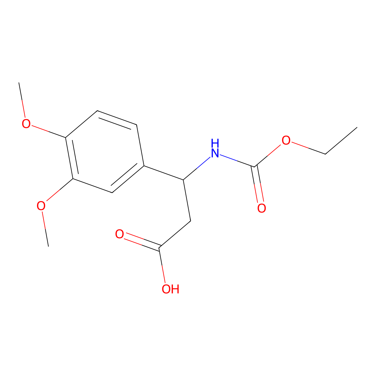 3-(3,4-Dimethoxyphenyl)-3-[(ethoxycarbonyl)amino]propanoic acid molecular structure, CAS 332052-76-3