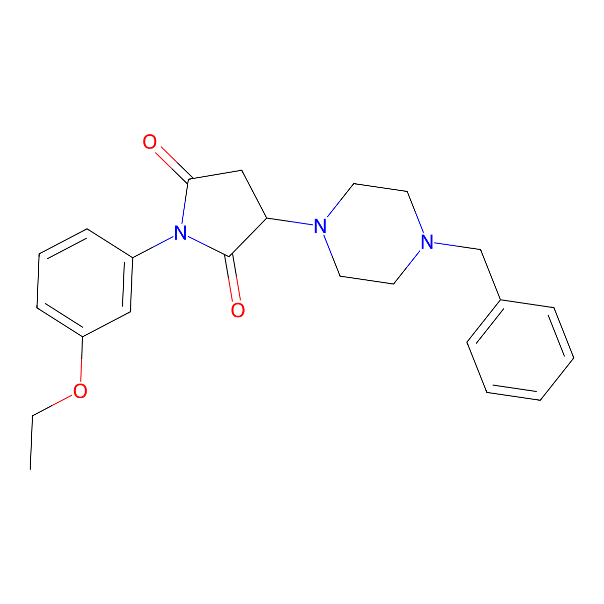 3-(4-Benzylpiperazin-1-yl)-1-(3-ethoxyphenyl)pyrrolidine-2,5-dione molecular structure, CAS 332052-90-1