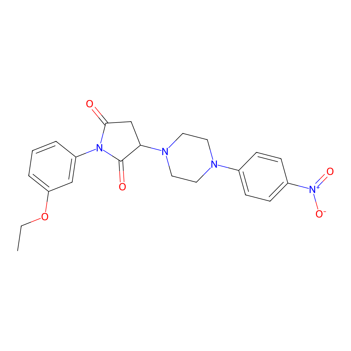 1-(3-Ethoxyphenyl)-3-[4-(4-nitrophenyl)piperazin-1-yl]pyrrolidine-2,5-dione molecular structure, CAS 332052-95-6