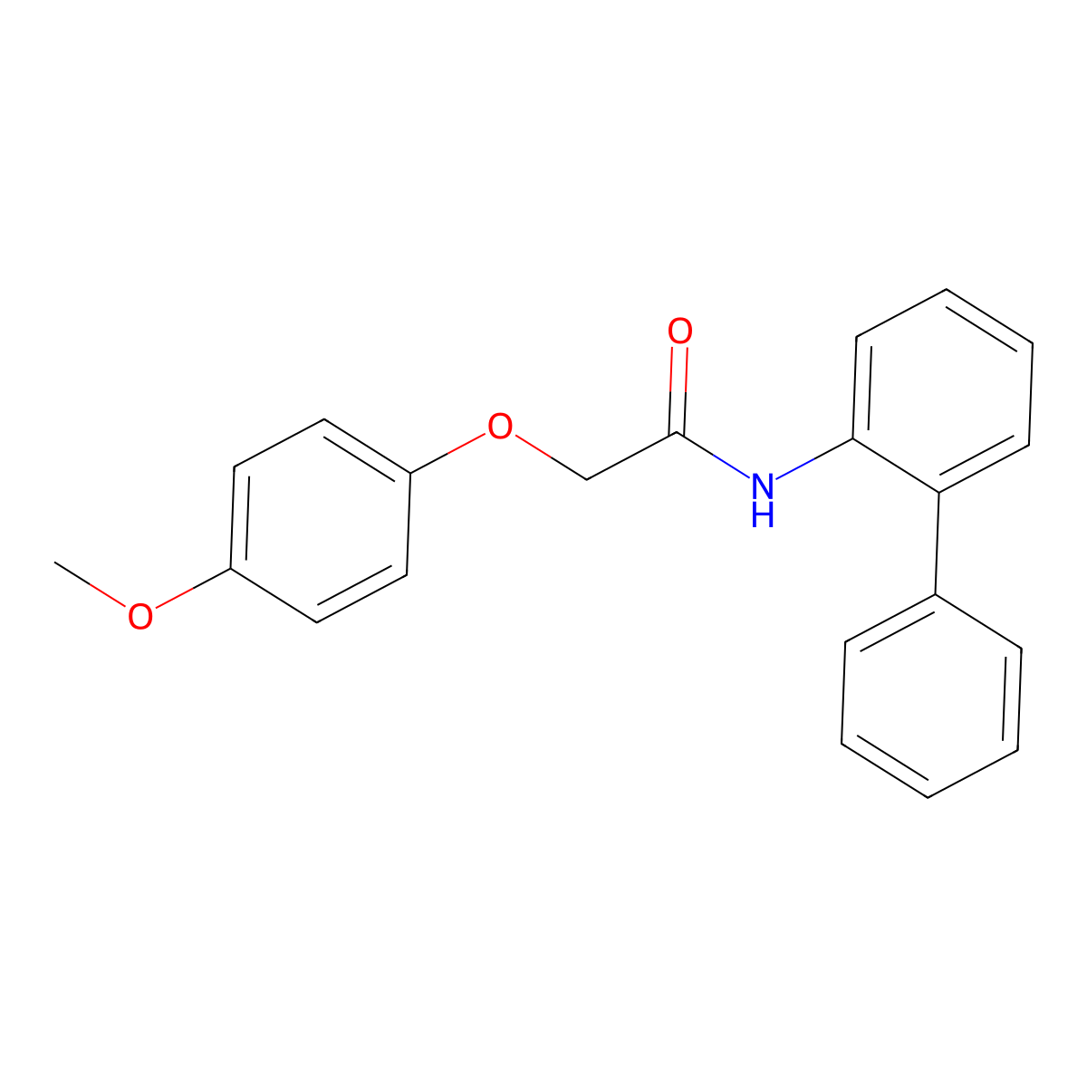2-(4-methoxyphenoxy)-N-(2-phenylphenyl)acetamide molecular structure, CAS 332053-09-5