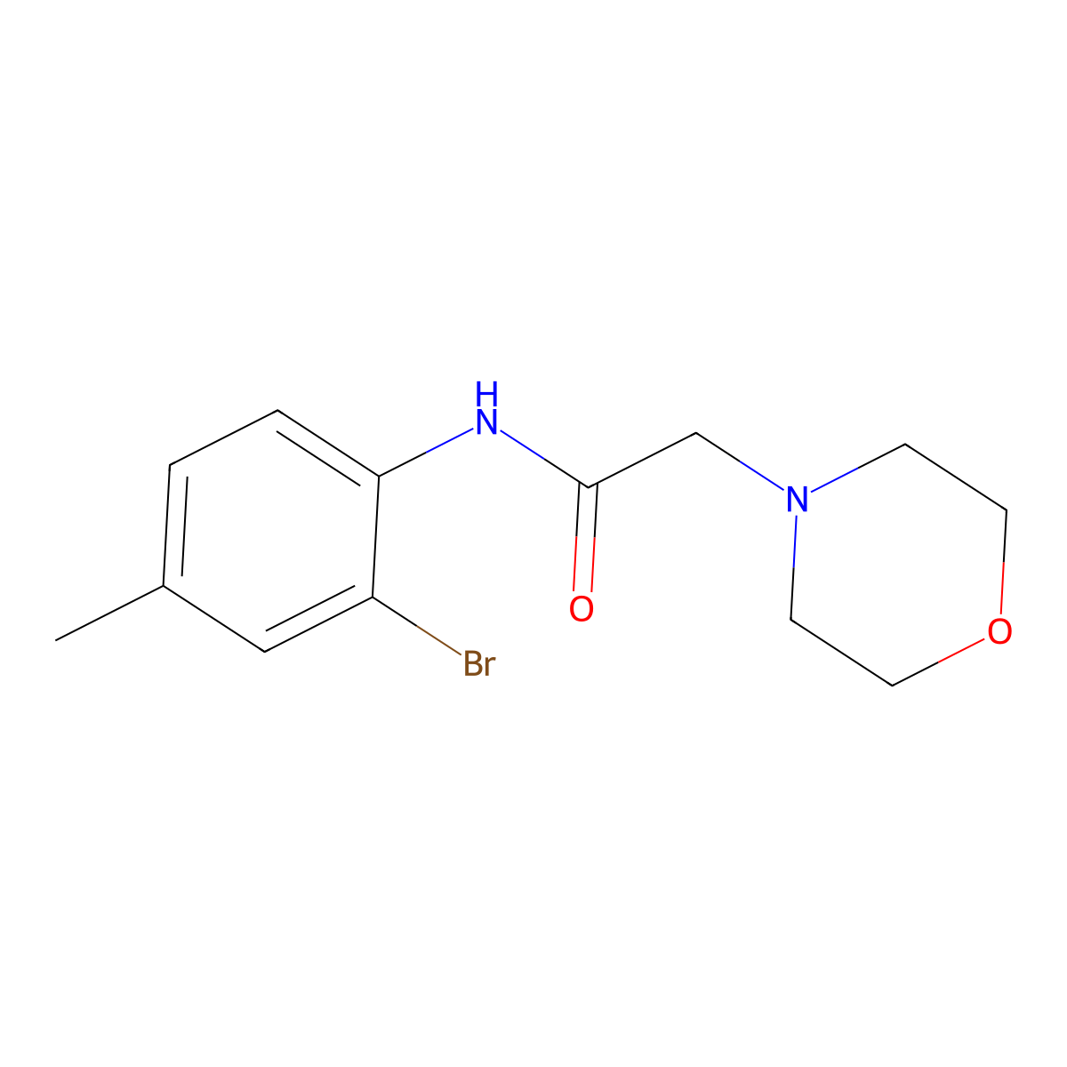 N-(2-Bromo-4-methylphenyl)-2-morpholinoacetamide molecular structure, CAS 332053-91-5