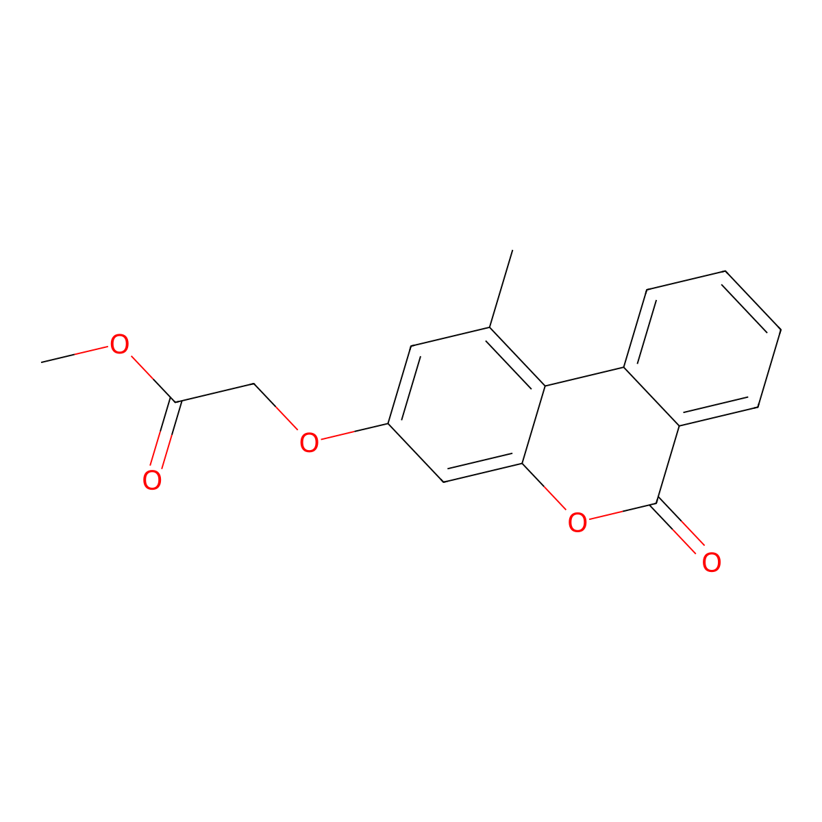 methyl [(1-methyl-6-oxo-6H-benzo[c]chromen-3-yl)oxy]acetate molecular structure, CAS 332055-24-0