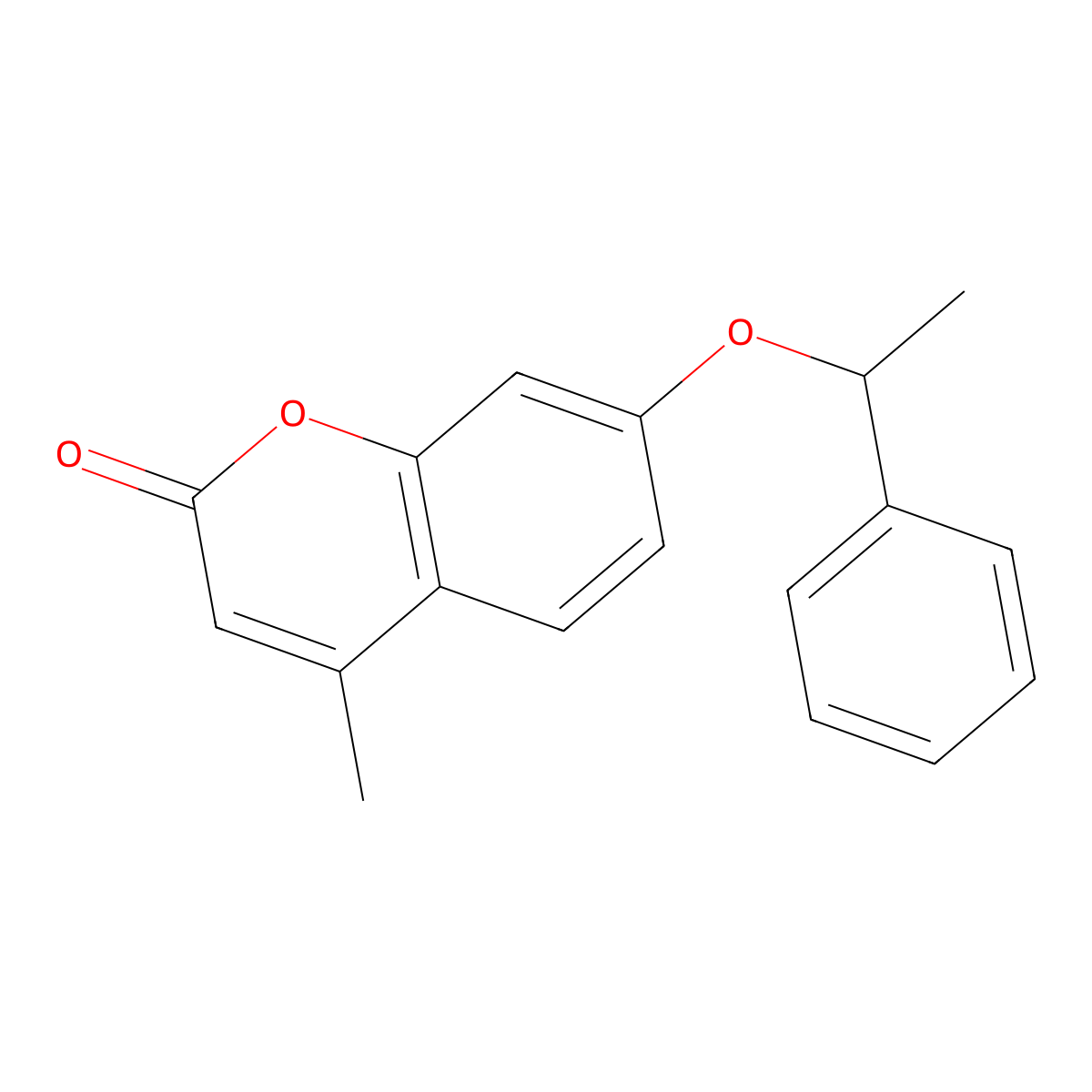 4-methyl-7-(1-phenylethoxy)-2H-chromen-2-one molecular structure, CAS 332055-28-4