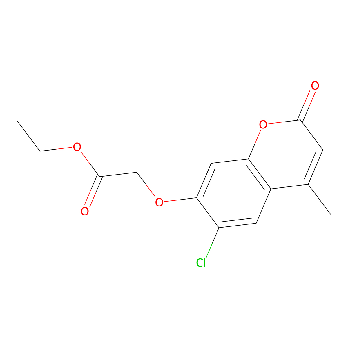 ethyl [(6-chloro-4-methyl-2-oxo-2H-chromen-7-yl)oxy]acetate molecular structure, CAS 332055-29-5