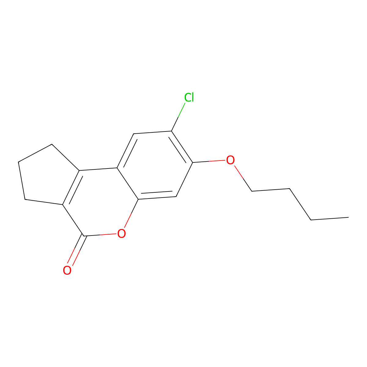 7-butoxy-8-chloro-2,3-dihydrocyclopenta[c]chromen-4(1H)-one molecular structure, CAS 332055-42-2
