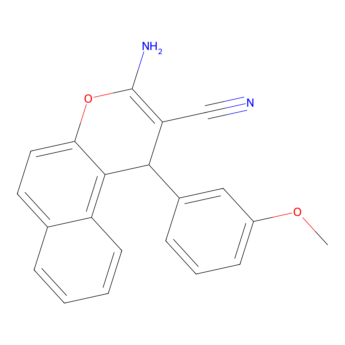 3-amino-1-(3-methoxyphenyl)-1H-benzo[f]chromene-2-carbonitrile molecular structure, CAS 332056-10-7