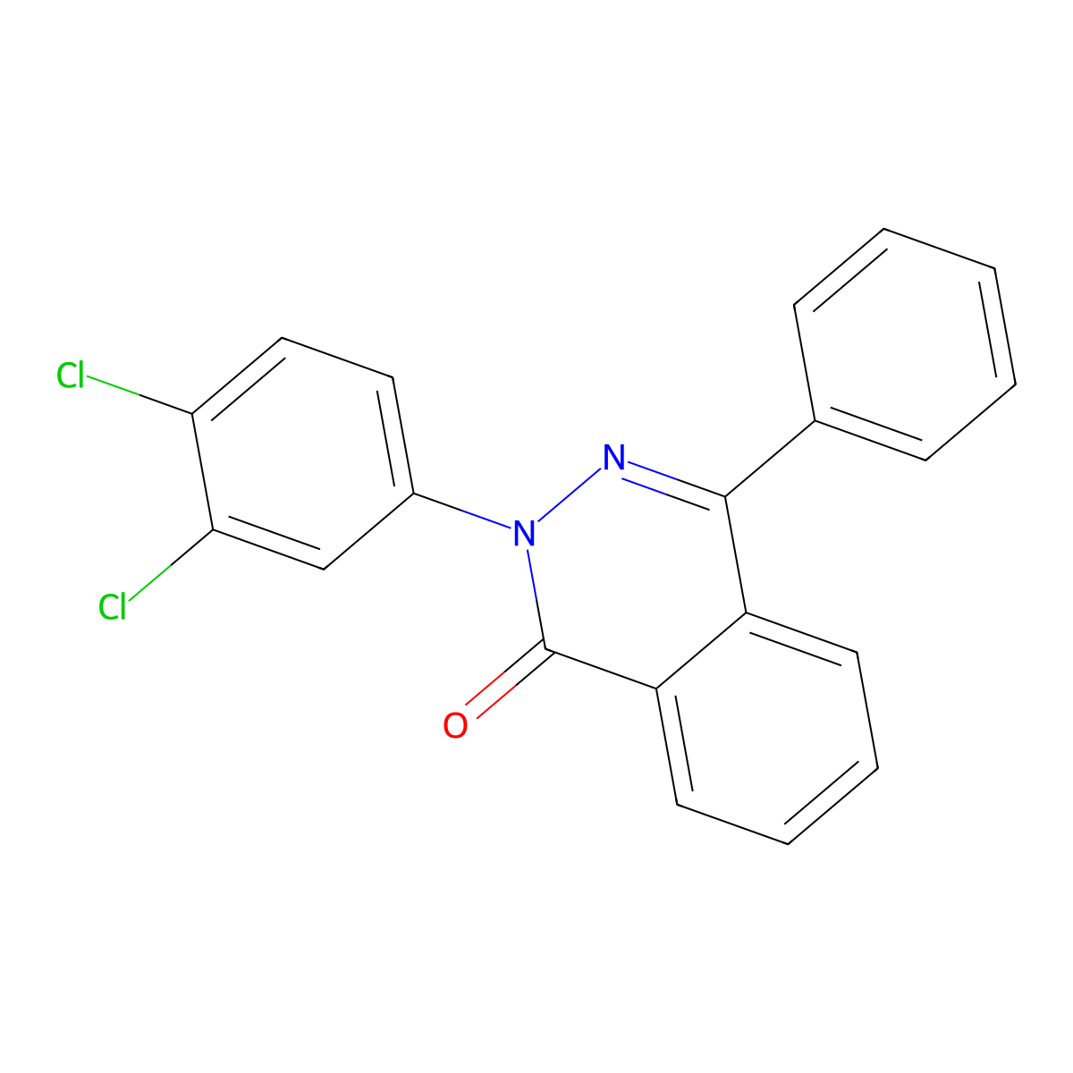 2-(3,4-dichlorophenyl)-4-phenylphthalazin-1(2H)-one molecular structure, CAS 332056-25-4