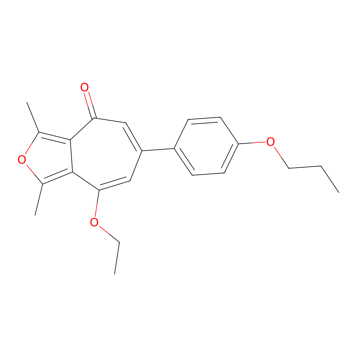 8-ethoxy-1,3-dimethyl-6-(4-propoxyphenyl)-4H-cyclohepta[c]furan-4-one molecular structure, CAS 332056-34-5
