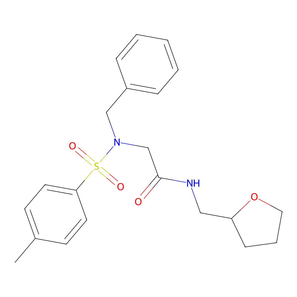 2-[benzyl-(4-methylphenyl)sulfonylamino]-N-(oxolan-2-ylmethyl)acetamide molecular structure, CAS 332056-79-8
