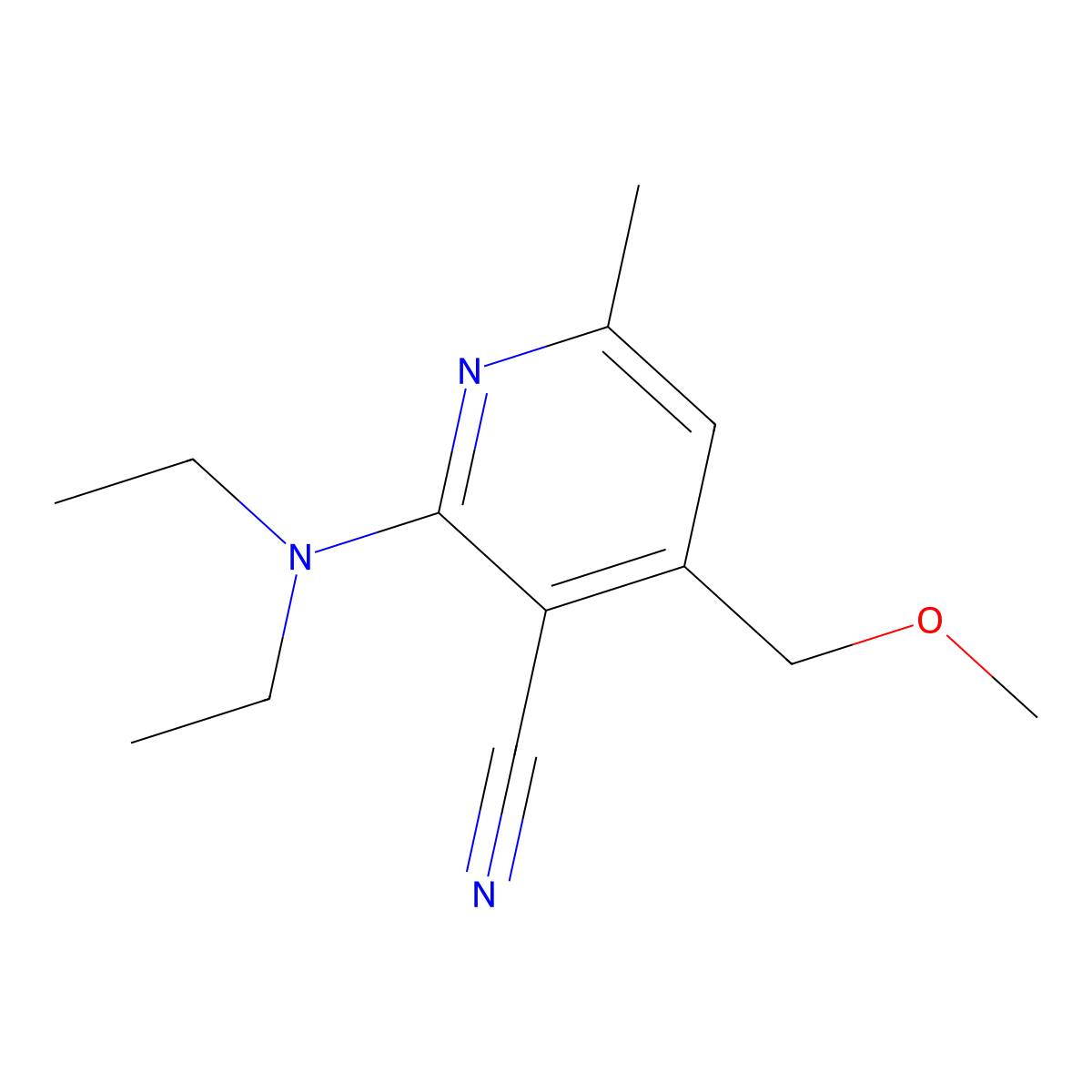 2-(Diethylamino)-4-(methoxymethyl)-6-methylpyridine-3-carbonitrile molecular structure, CAS 332057-33-7