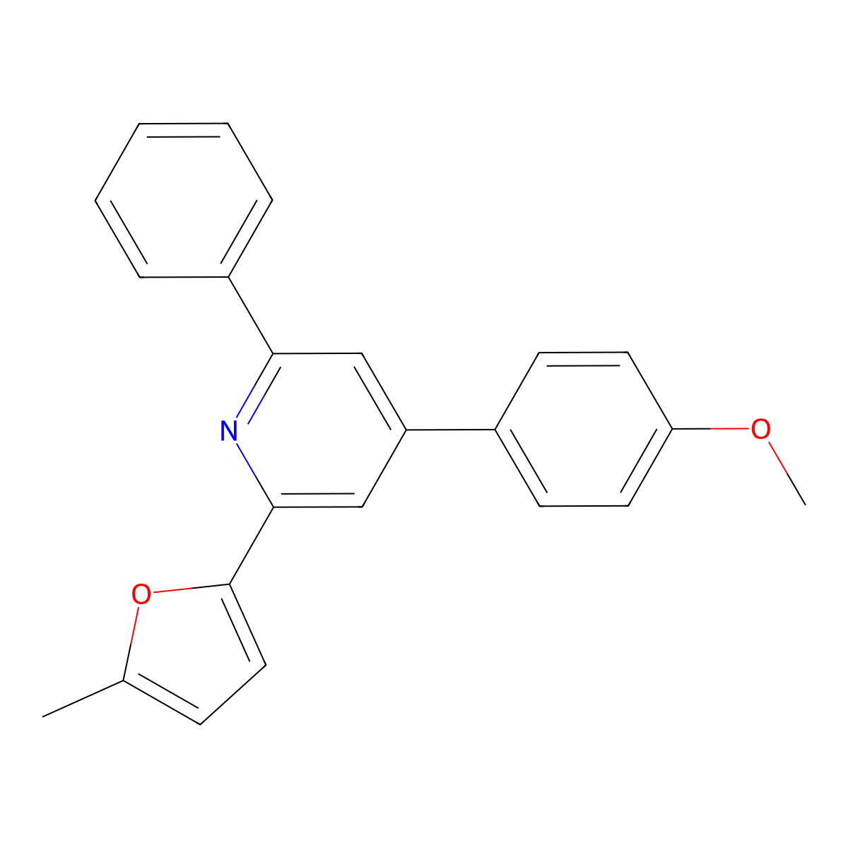 4-(4-Methoxyphenyl)-2-(5-methylfuran-2-yl)-6-phenylpyridine molecular structure, CAS 332059-48-0