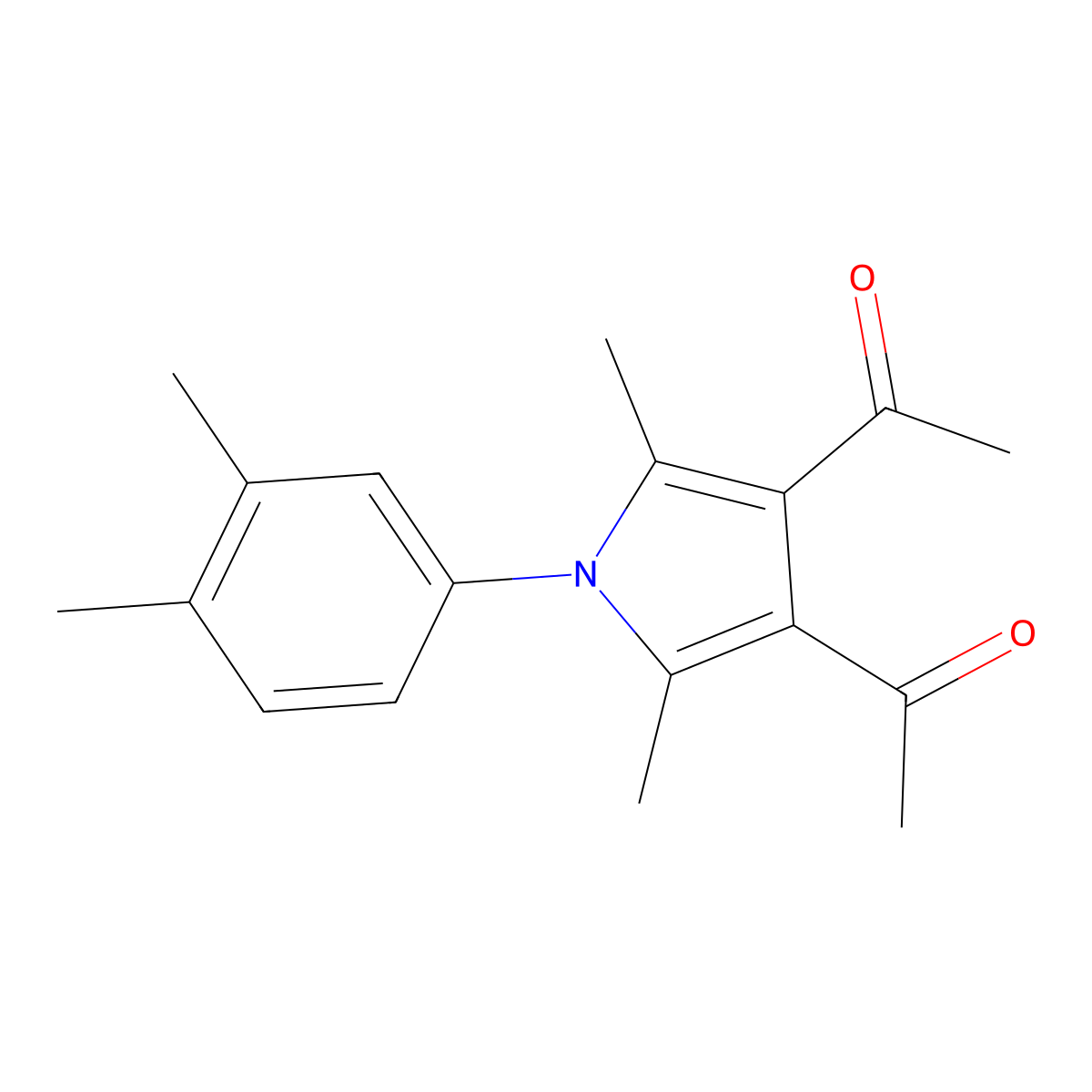1-[4-Acetyl-1-(3,4-dimethylphenyl)-2,5-dimethylpyrrol-3-yl]ethanone molecular structure, CAS 332059-51-5