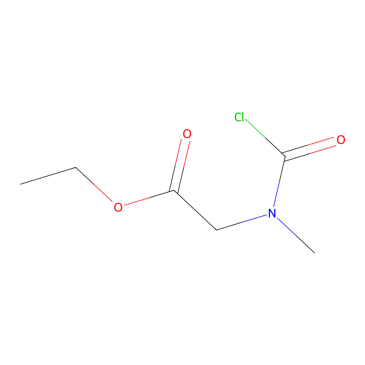 Ethyl 2-((chlorocarbonyl)(methyl)amino)acetate molecular structure, CAS 33206-00-7