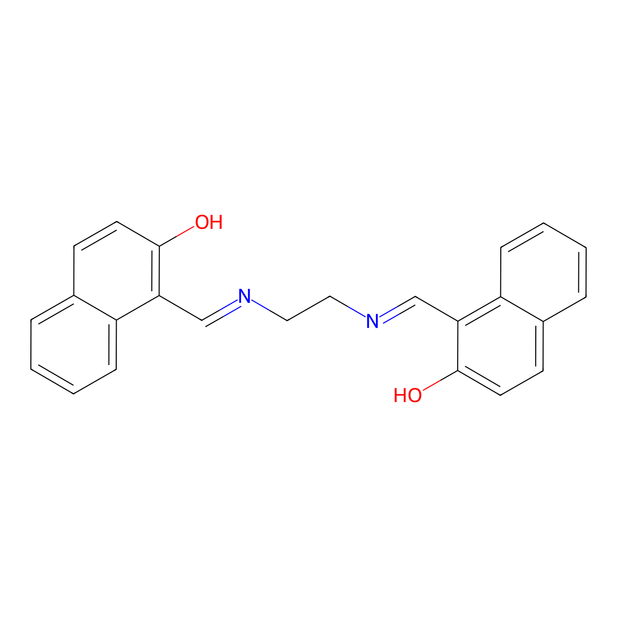 Alpha,alpha'-(ethylenedinitrilo)-bis-(1-methyl-2-naphthol) molecular structure, CAS 33206-56-3