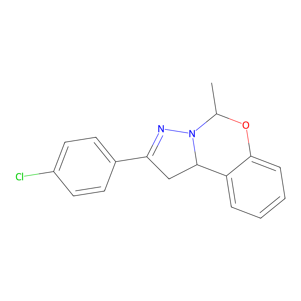2-(4-Chlorophenyl)-5-methyl-1,10B-dihydropyrazolo(1,5-C)(1,3)benzoxazine molecular structure, CAS 332060-30-7