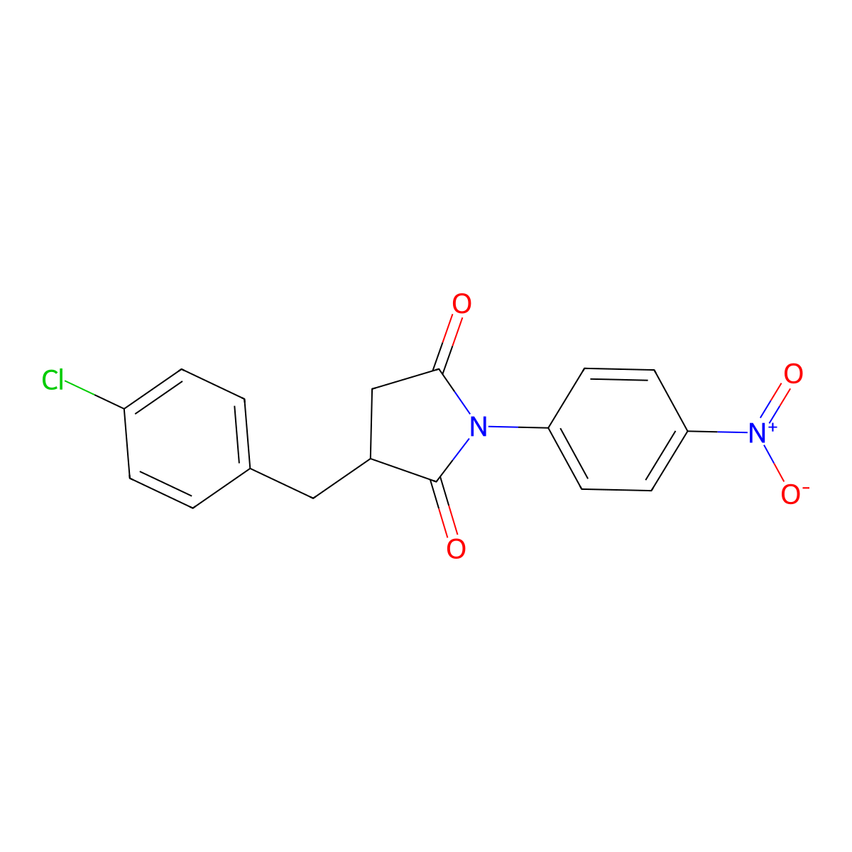 3-[(4-Chlorophenyl)methyl]-1-(4-nitrophenyl)pyrrolidine-2,5-dione molecular structure, CAS 332063-25-9