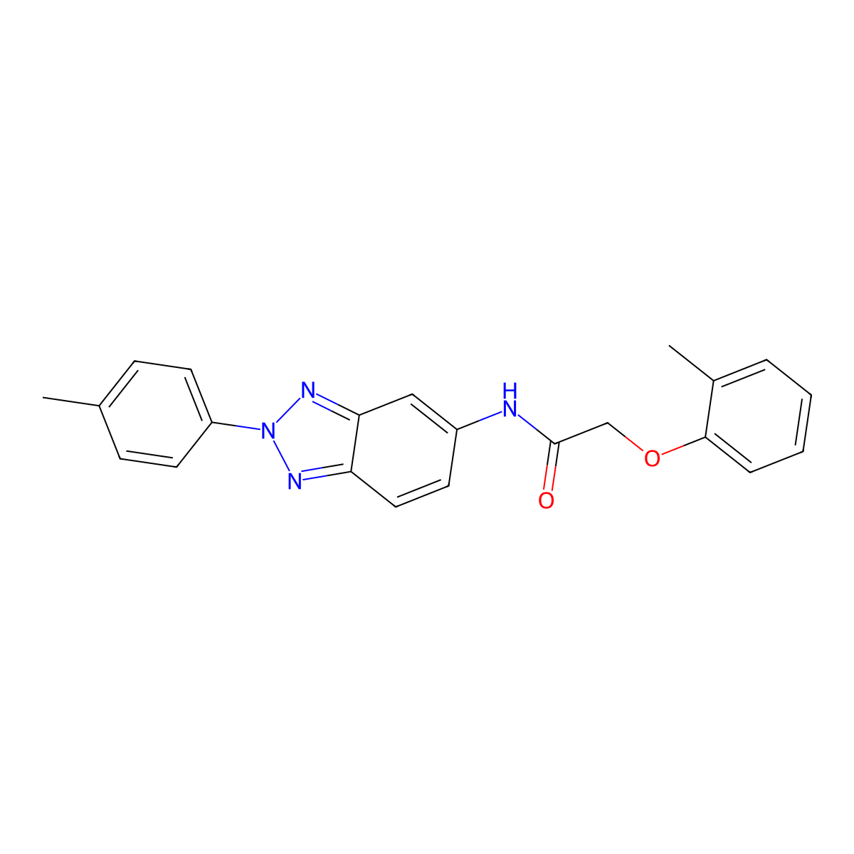 2-(2-methylphenoxy)-N-[2-(4-methylphenyl)-2H-benzotriazol-5-yl]acetamide molecular structure, CAS 332063-55-5
