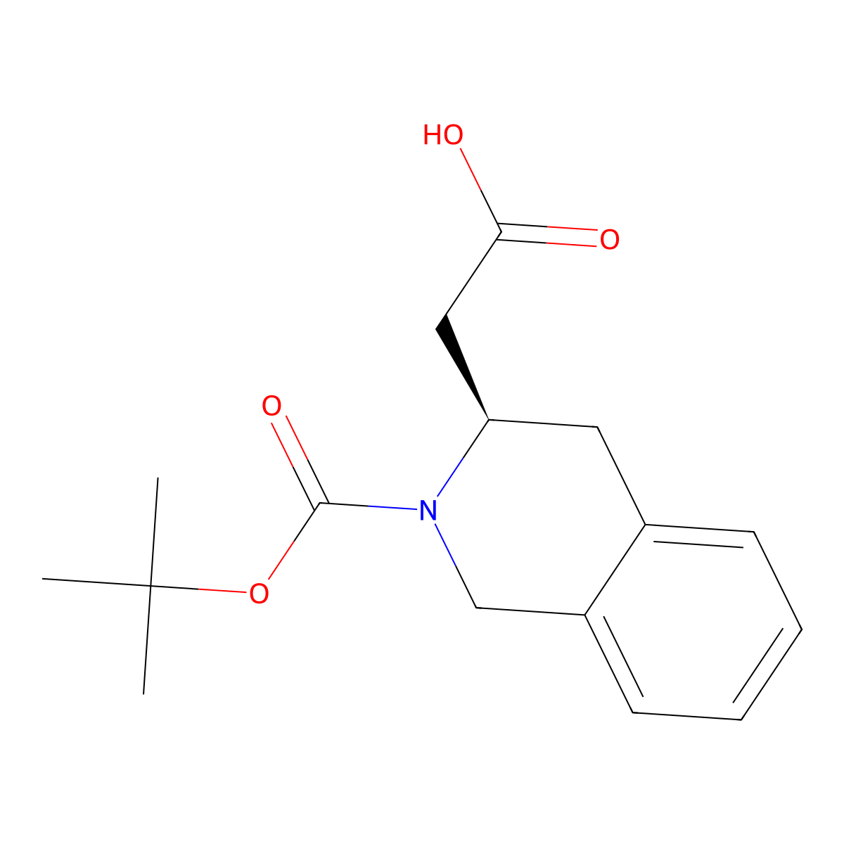 2-[(3R)-2-[(tert-butoxy)carbonyl]-1,2,3,4-tetrahydroisoquinolin-3-yl]acetic acid molecular structure, CAS 332064-64-9