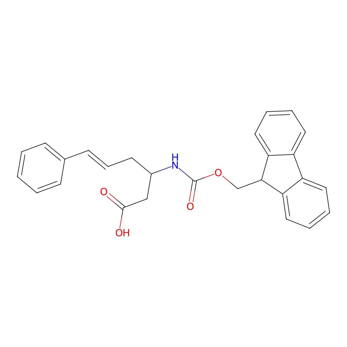 Fmoc-(R)-3-amino-(6-phenyl)-5-hexenoic acid molecular structure, CAS 332064-75-2