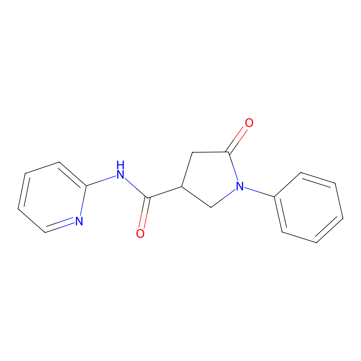 5-oxo-1-phenyl-N-(pyridin-2-yl)pyrrolidine-3-carboxamide molecular structure, CAS 332065-13-1