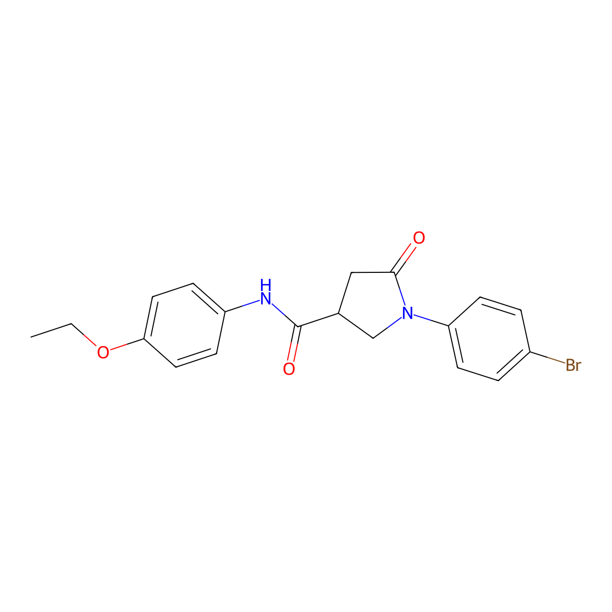 1-(4-bromophenyl)-N-(4-ethoxyphenyl)-5-oxopyrrolidine-3-carboxamide molecular structure, CAS 332065-19-7